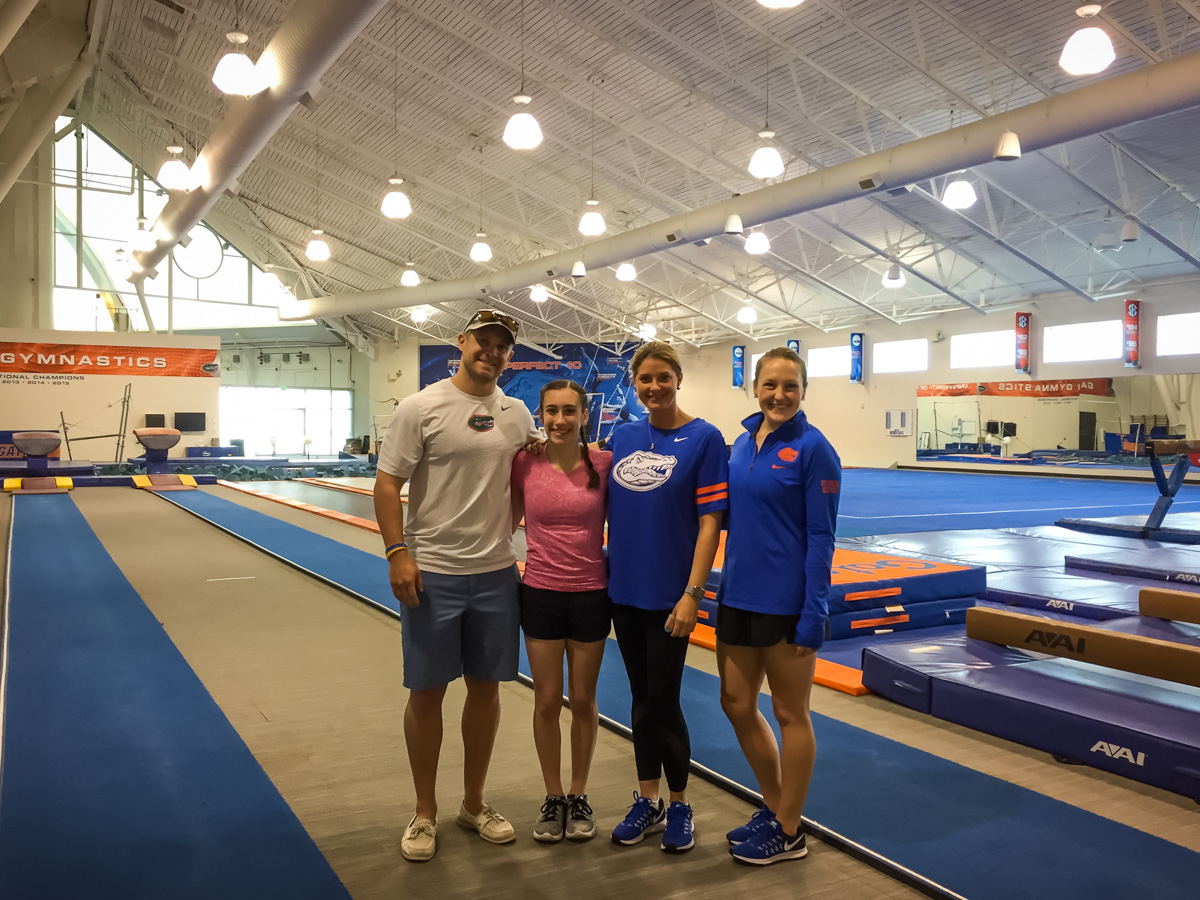Leah with University of Florida Coaches Jenny Rowland and Owen Field